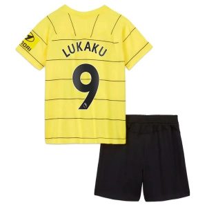 Fotballdrakter Chelsea Lukaku 9 Barn Bortedraktsett 2021-2022