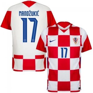 Billige Fotballdrakter Kroatia Mandzukic 17 Hjemmedrakt 2021 – Kortermet