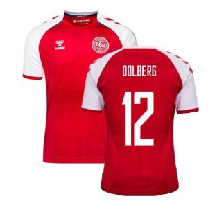 Billige Fotballdrakter Danmark Dolberg 12 Hjemmedrakt 2021 – Kortermet
