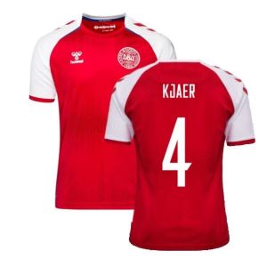 Billige Fotballdrakter Danmark Kjaer 4 Hjemmedrakt 2021 – Kortermet