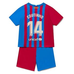 Fotballdrakter FC Barcelona Coutinho 14 Barn Hjemmedraktsett 2021-2022