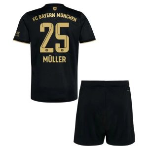 Fotballdrakter FC Bayern München Müller 25 Barn Bortedraktsett 2021-2022