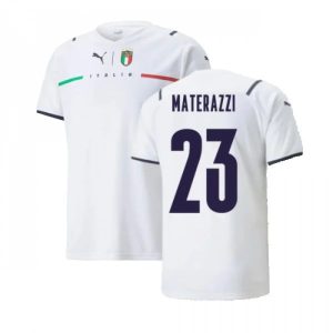 Billige Fotballdrakter Italia Materazzi 23 Bortedrakt 2021 2022 – Kortermet