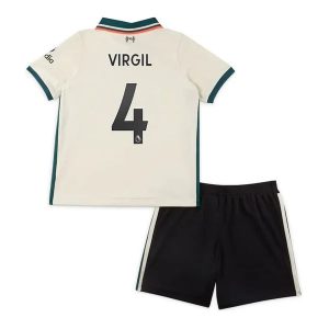 Fotballdrakter Liverpool Virgil 4 Barn Bortedraktsett 2021-2022