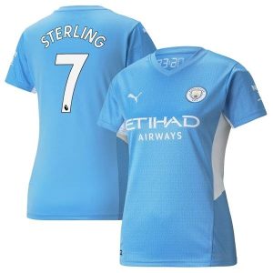 Fotballdrakter Manchester City Sterling 7 Hjemmedrakt Dame 2021-2022