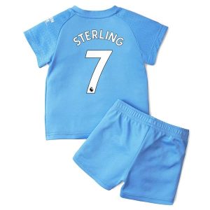Fotballdrakter Manchester City Sterling 7 Barn Hjemmedraktsett 2021-2022