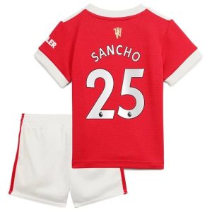 Fotballdrakter Manchester United Sancho 25 Barn Hjemmedraktsett 2021-2022