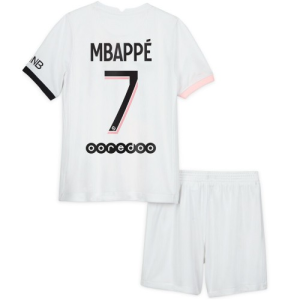 Fotballdrakter Paris Saint-Germain Kylian Mbappé 7 Barn Bortedraktsett 2021-2022