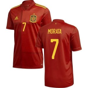 Billige Fotballdrakter Spania Morata 7 Hjemmedrakt 2021 – Kortermet