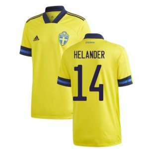 Billige Fotballdrakter Sverige Helander 14 Hjemmedrakt 2021 – Kortermet