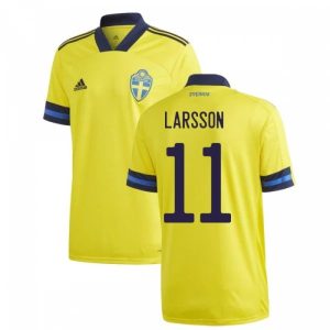 Billige Fotballdrakter Sverige Larsson 11 Hjemmedrakt 2021 – Kortermet
