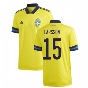 Billige Fotballdrakter Sverige Larsson 15 Hjemmedrakt 2021 – Kortermet