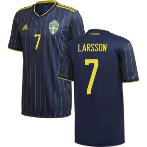 Billige Fotballdrakter Sverige Larsson 7 Bortedrakt 2021 – Kortermet