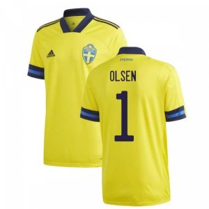 Billige Fotballdrakter Sverige Olsen 1 Hjemmedrakt 2021 – Kortermet
