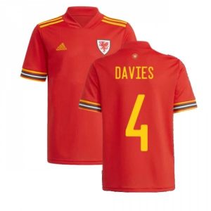 Billige Fotballdrakter Wales Davies 4 Hjemmedrakt 2021 – Kortermet